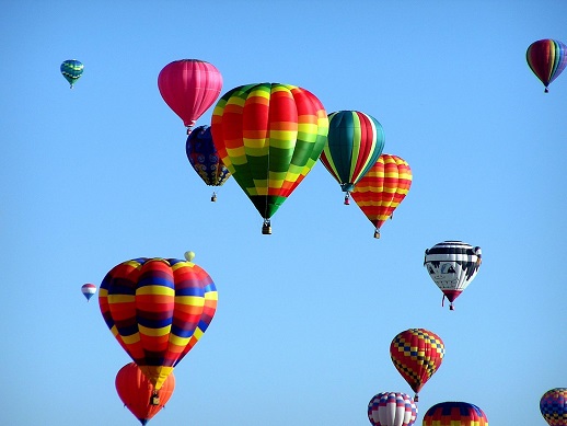 colorful hot air ballons