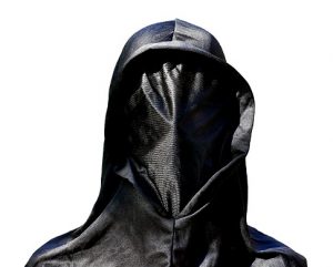 person in hooded mask