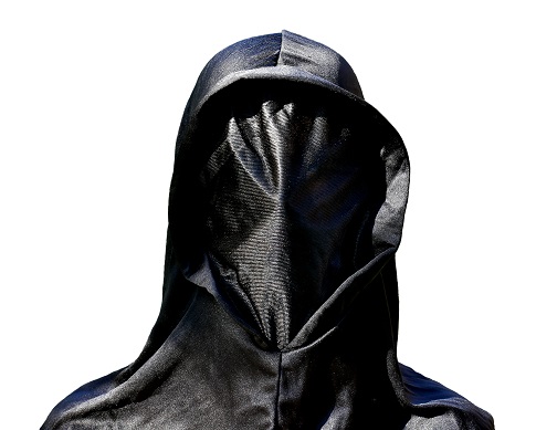 person in hooded mask